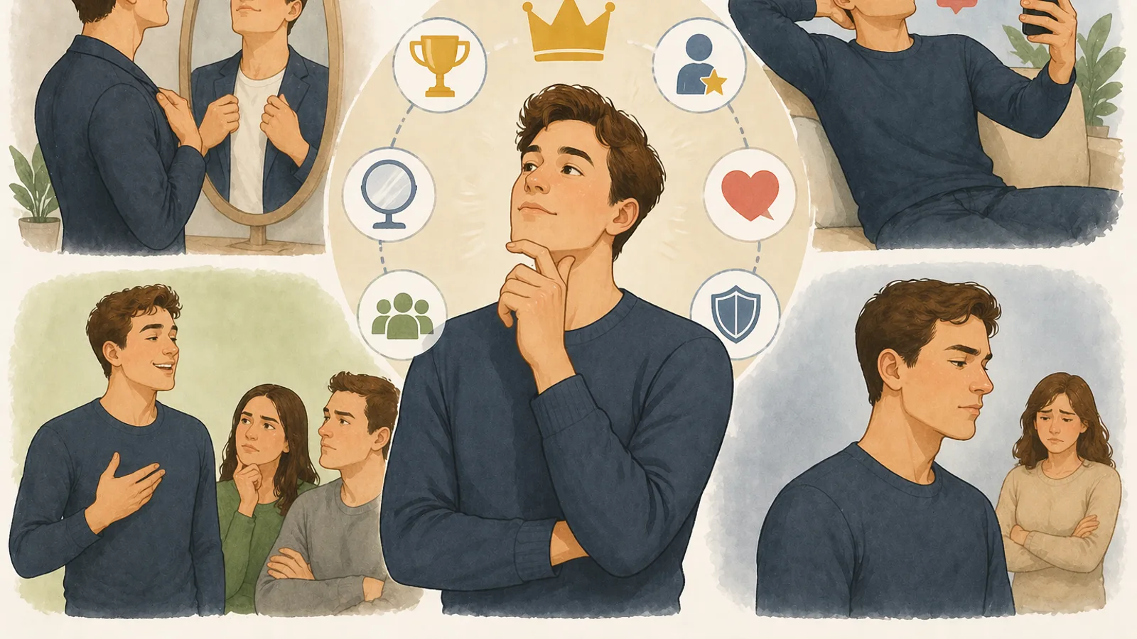 Narcissism Test Calculator instructional illustration