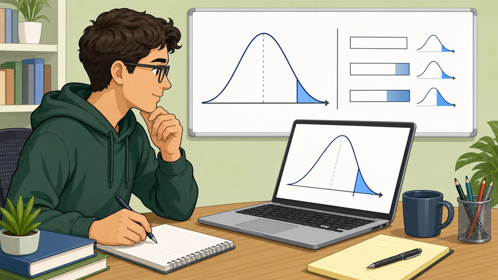 P-Value to Z-Score Calculator instructional illustration