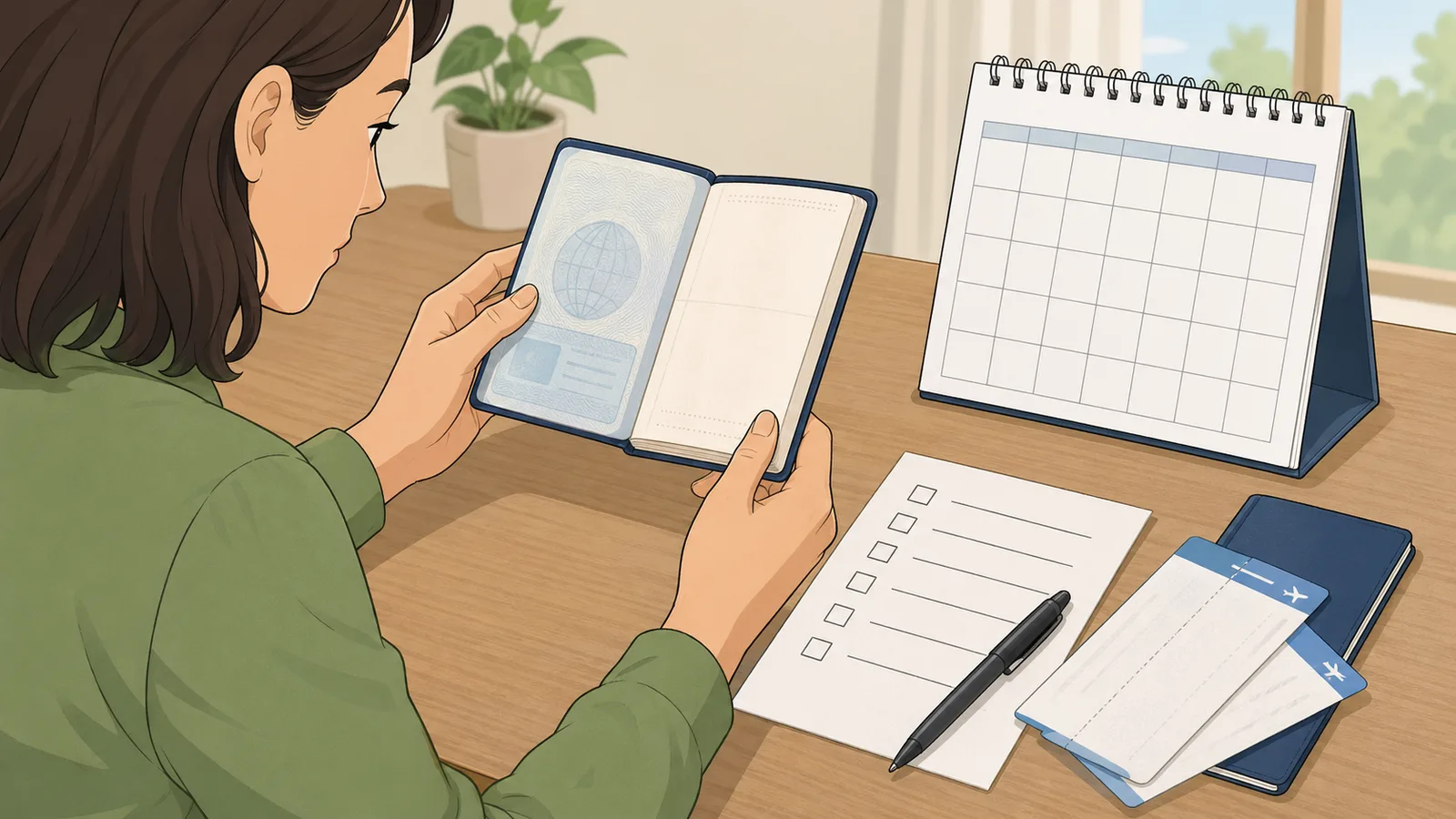 Passport Validity Calculator instructional illustration