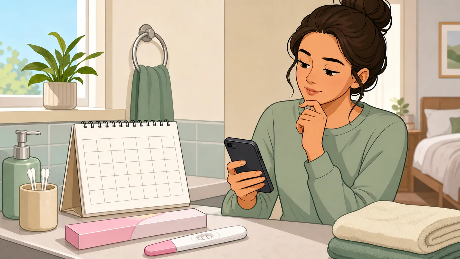 Pregnancy Test Calculator instructional illustration