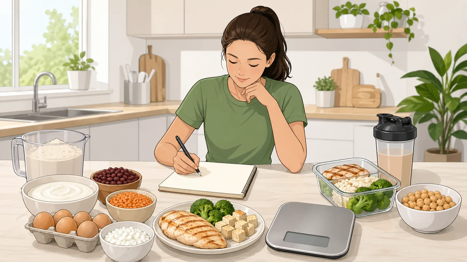 Protein Calculator instructional illustration