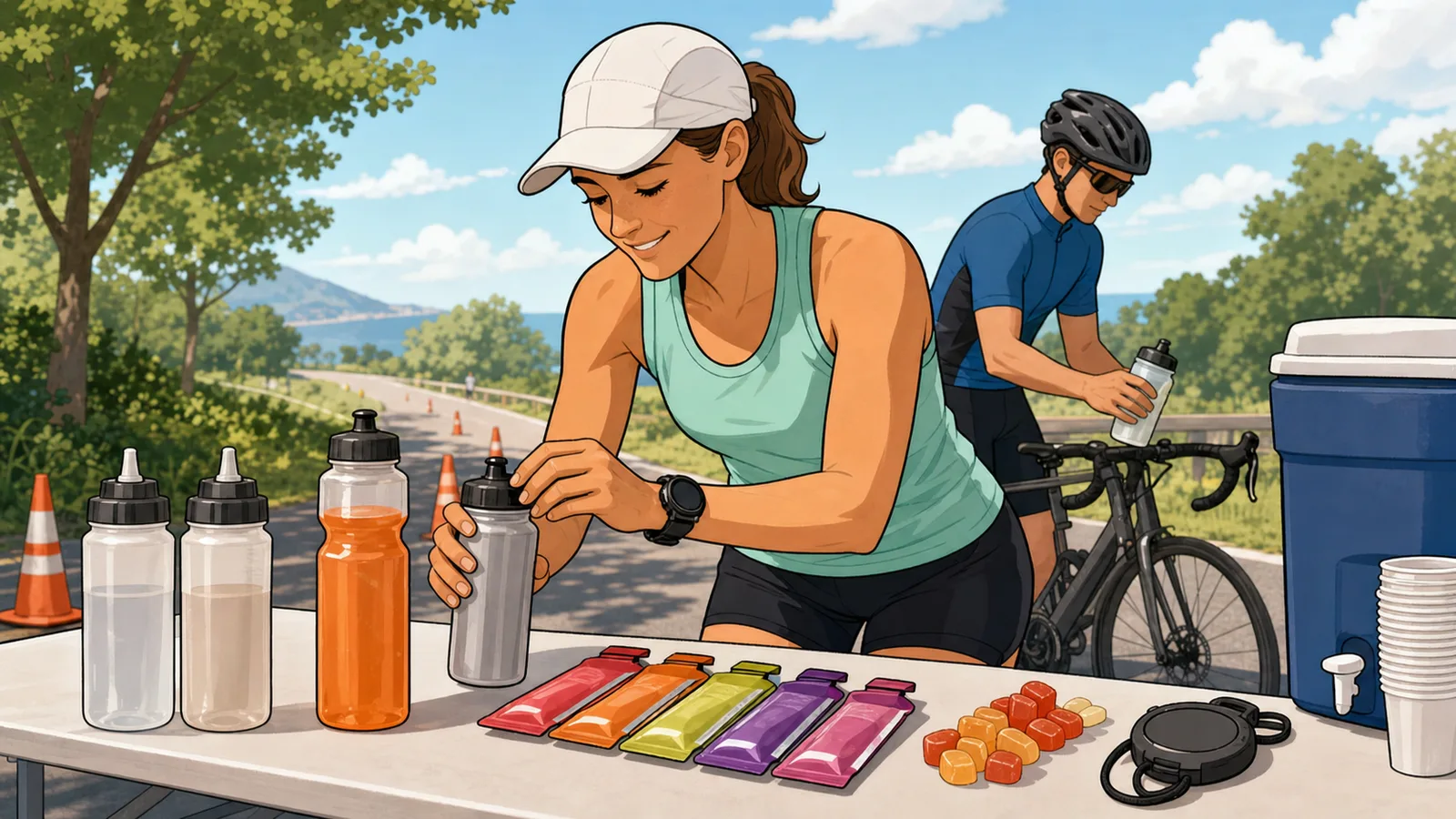 Race Day Fueling Calculator instructional illustration