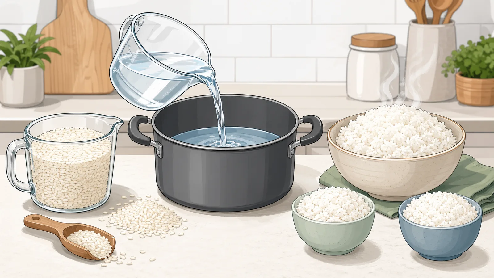Rice Calculator instructional illustration