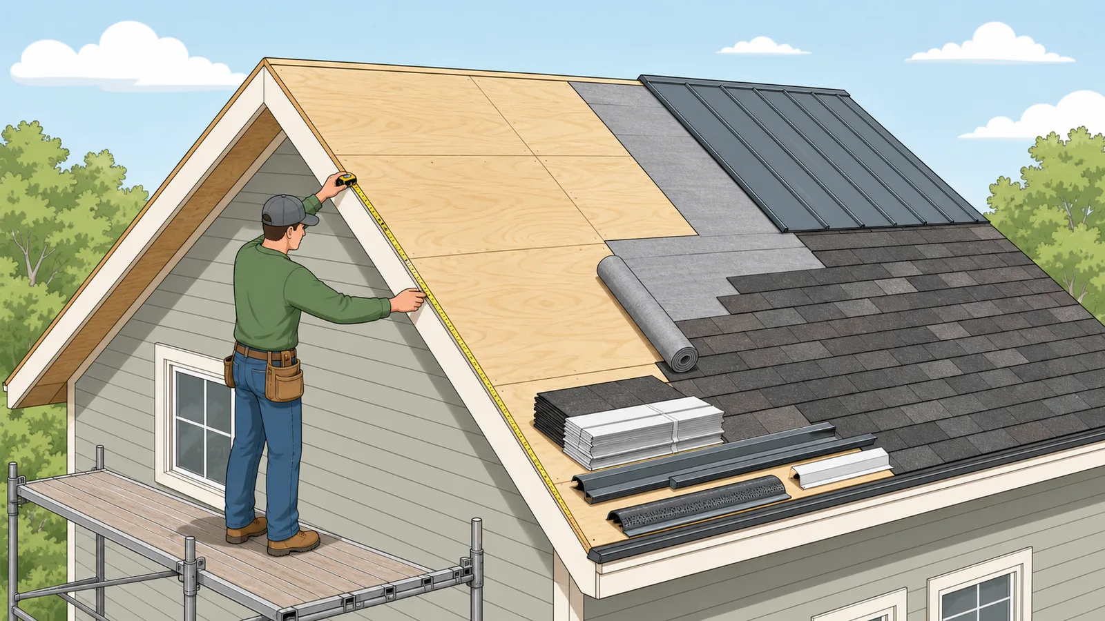 Roof Calculator instructional illustration