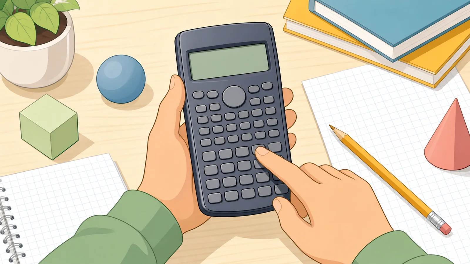 Scientific Calculator instructional illustration