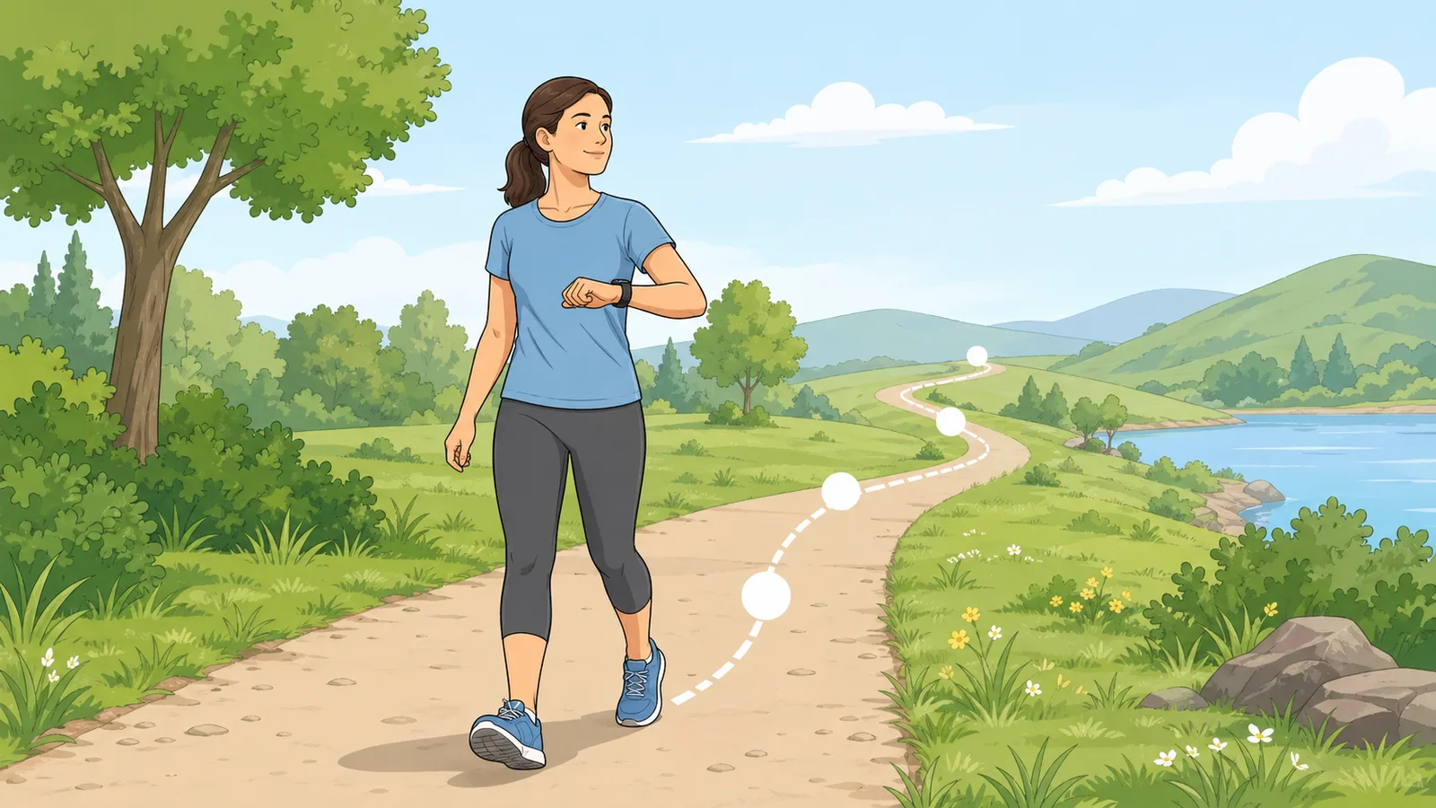 Steps Distance Calculator instructional illustration